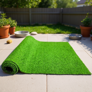 Césped Artificial Verde de 3 Pies x 16 Pies para Perros, Alfombra para Mascotas para Exteriores con Orificios de Drenaje, Alfombra de Polietileno Reciclable de Alta Densidad - Product Image 2