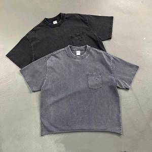 Nouvelle Arrivée 2026 – T-shirt Rétro en Coton Lavé pour Homme, Coupe Ample Respirante avec Poche, Idéal pour l'Été - Product Image 1