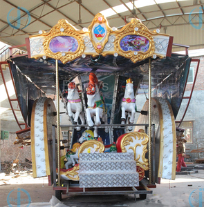 Popular Amusement <strong>Park</strong> Rides 16 Seats Mobile Carousel with Trailer for Kids on Sale - Product Image 2