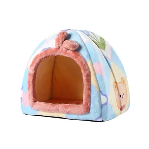 실내 고양이를위한 침대가있는 접을 수있는 고양이 집 Casa Para Gatos Con Cama 작은 개 침대 고양이 텐트 오두막 동굴 침대