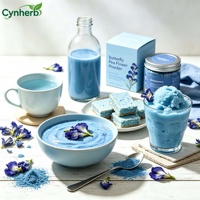 Poudre de fleur de pois papillon en gros, qualité alimentaire, couleur bleue, soluble dans l'eau, pour boissons et pâtisseries, pour usines