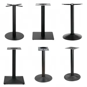 Zhuofa furniture Heavy Duty Matte Black Adjustable Height Restaurant Pedestal Table Bases Mild Steel Bistro Bar Height Legs