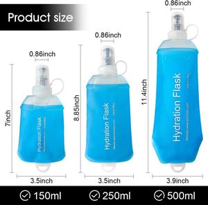 Foldable 150Ml 250Ml 500Ml Tpu Running Foldable Kettle Collapsible Soft Sports <b>Water</b> <b>Bottle</b> Custom Folding <b>Bottle</b> With Logo - Product Image 4