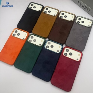 Funda de Alcantara para <span class=keywords><strong>iPhone</strong></span> 13 14 15 Plus 16 17 18 Pro Max, Textura de Gamuza, Funda de Cuero Magnética Personalizada Premium para Teléfono Móvil - Product Image 2