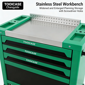 Carro de herramientas para garaje con 7 cajones y 1 puerta, con ruedas, capacidad de 300 kg, garantía de 3 años, kit de herramientas para reparación automotriz. - Product Image 4