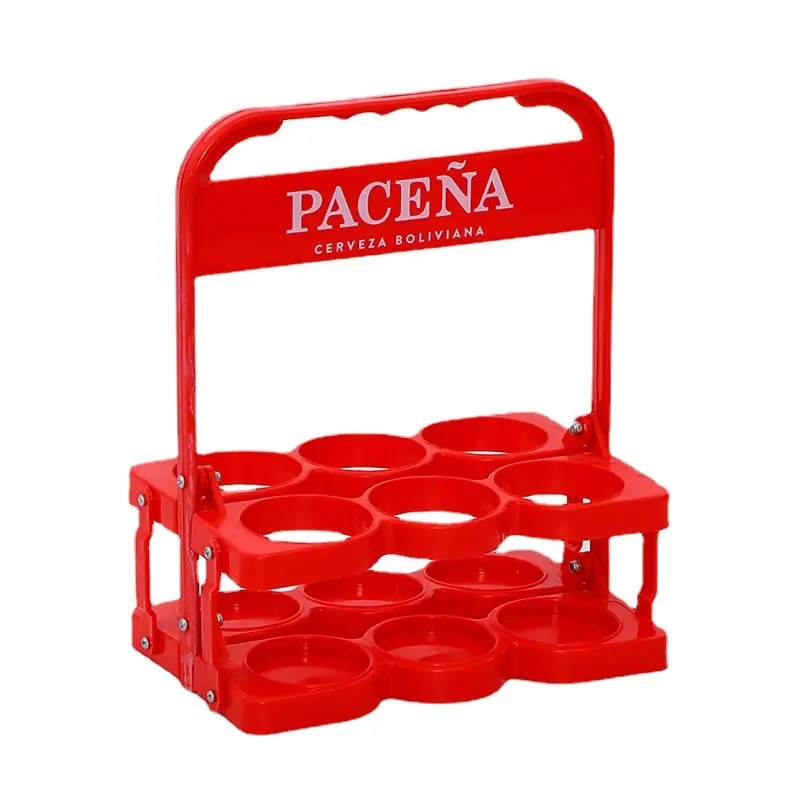 Pieghevole 6 bottiglie di birra Barware portabottiglie di birra portatile portabottiglie di plastica per il Logo personalizzato