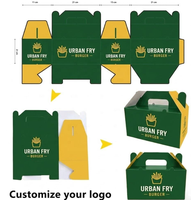 Boîte d'emballage personnalisée pour poulet frit, sac en papier, emballage alimentaire à emporter avec logo, fabricant d'emballages pour la restauration rapide OEM