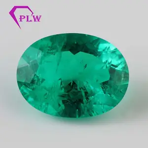 2020 popular trend columbia diamond cut lab grown emerald stone for necklace earring and ring jewelry making