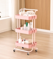 Étagère métallique multi-niveaux moderne, écologique, imperméable, avec roulettes, chariot de rangement mobile pour cuisine et salle de bain