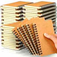 Bloc-notes personnalisé avec logo, 100 pièces, 5 x 3'', petit carnet de poche à spirale, carnet ligné, carnet de croquis, couverture en kraft, 120 pages