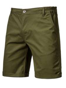 Shorts de golf pour homme en coton 100% tricoté peigné, coupe classique, devant plat, uni, poches obliques, taille élastique - Product Image 6