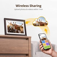 Cadre photo numérique en bois avec WiFi, 10,1 pouces, nouveau, affichage d'album, vidéo, cadre photo numérique en bois