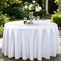 Nappe ronde jacquard de haute qualité, jupe de table ronde, nappe à motif floral pour hôtel et restaurant, housse de table à manger