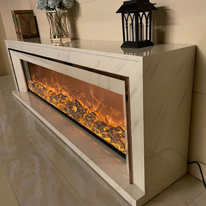 2024 mới bán buôn hiện đại đơn giản ánh sáng sang trọng ý tối giản TV Tủ lò sưởi trang trí sưởi ấm bằng đá cẩm thạch trắng lò sưởi - Product Image 4