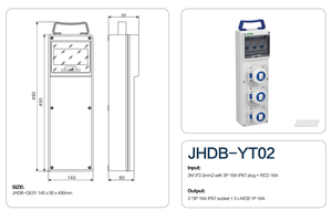 16A không thấm nước ABS PC di động phân phối hộp xây dựng trang web IP44/IP67 đánh giá ổ cắm hộp phân phối điện thiết bị thép - Product Image 2