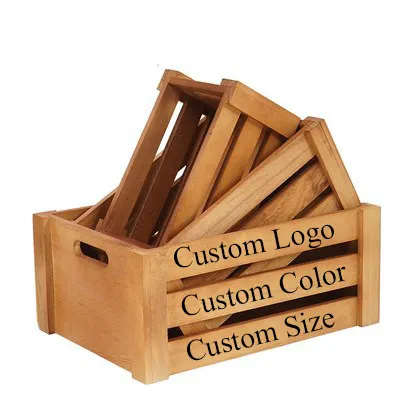 Caja de regalo de madera personalizada para embalaje, organizador de almacenamiento, contenedor, decoraciones Vintage de Casa de Campo, Castillo