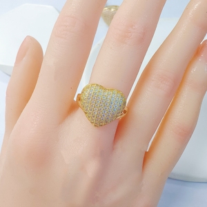 JML all'ingrosso di alta qualità di lusso da donna 14K Oro cuore anello Joyera De Oro Laminado Anillo fatto in ottone regalo perfetto <span class=keywords><strong>per</strong></span> i più amati - Product Image 6