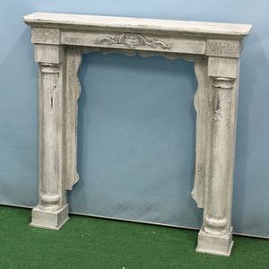 ビンテージぼろぼろのシックなアンティークホワイト装飾屋内自立型マンテル木製暖炉マントルピースリビングルーム室内装飾 - Product Image 5