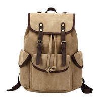 Sac à dos pour ordinateur portable en toile rétro personnalisé, fabriqué en usine, avec doublure en coton, adapté aux étudiants et aux sacs à dos de grande taille