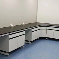 Banc de laboratoire en bois pour mur/côté, résistant à la corrosion, table murale, imperméable, résistant à la chaleur, design moderne, usage commercial