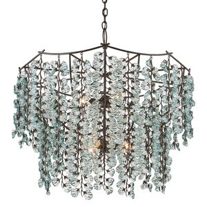 Lampadario Americano di Lusso <span class=keywords><strong>Contemporaneo</strong></span> a Due Livelli con Foglie in Vetro <span class=keywords><strong>per</strong></span> Decorazione Casa, Tavolo da Pranzo, Camera da Letto, <span class=keywords><strong>Soggiorno</strong></span> - Product Image 3