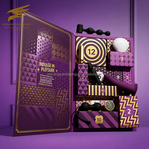 Boîte de calendrier de l'avent de luxe personnalisée <span class=keywords><strong>pour</strong></span> jouets <span class=keywords><strong>pour</strong></span> adultes, avec insert en mousse EVA haute densité, gaufrage, emballage réutilisable et écologique <span class=keywords><strong>pour</strong></span> articles intimes - Product Image 1
