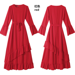 Robe abaya ample élégante pour femmes couleur unie manches longues Robe respirante Cardigan pour la prière islamique inspirée par Dubaï Turquie - Product Image 3