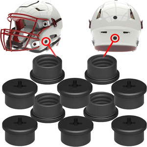 Riddell – capuchon de remplacement pour vis de valve interne de casque, en plastique noir, 16 pièces, pour accessoires de casque de rugby - Product Image 1