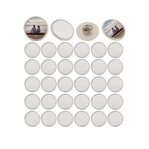 Badge personnalisé en alliage de zinc pour sublimation, 23x23mm, impression, cadeau d'affaires, finition argentée, décoration de vêtements - Product Image 1