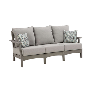 Canapé d'extérieur moderne Green Living à trois places en matériaux recyclés, structure durable en HDPE imitant la grainure du <span class=keywords><strong>bois</strong></span>, résistant aux intempéries, pour <span class=keywords><strong>salon</strong></span> et villa - Product Image 1