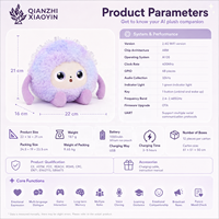 Sac bandoulière en peluche AI grand pompon 22 cm violet dégradé ChatGPT 80+ langues Clonage vocal Mémoire longue durée Compagnon chantant