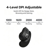 Souris verticale ergonomique sans fil 2,4 G pour 5.4 Ergonomic Vertical 1000-4000 DPI 6 boutons compatible Windows Mac OS