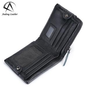 Andong Leather New RFID Short Wallet Purse for <b>Men</b> Genuine Cow Leather Business <b>Clutch</b> <b>Bag</b> Coin <b>Bag</b> Multi-function Card Holder - Product Image 4