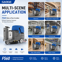 Mesin Penggosok Lantai GAOGE F560 Baru, Bertenaga Baterai, Ringkas, Penggerak Sendiri, Pengering, Satu Disc, untuk Area Parkir