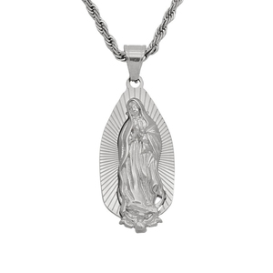 316 Acero inoxidable oración católica Marí<span class=keywords><strong>a</strong></span> religiosa moda fina Vintage colgante collar <span class=keywords><strong>Virgen</strong></span> Marí<span class=keywords><strong>a</strong></span> joyerí<span class=keywords><strong>a</strong></span> para Mujeres Hombres - Product Image 2