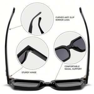 Lunettes de soleil vintage 2025 personnalisées avec logo, pour hommes et femmes, motif léopard noir, style punk, protection UV400, monture carrée grande taille - Product Image 3