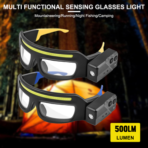 Lunettes <span class=keywords><strong>de</strong></span> camping LED rechargeables Asafee SY5865 XTE, <span class=keywords><strong>lumière</strong></span> USB, étanches IPX4, angle réglable, légères - Product Image 2