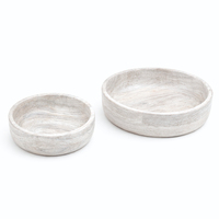 Ensemble de bols de service en bois naturel de qualité supérieure, faits à la main, ronds, pour collations, salades, fruits secs, écologiques, vaisselle de cuisine, table à manger, maison