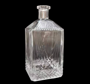 700ml 750ml Whisky vuông thủy tinh trong suốt khắc Craft nút chai với nắp kính chai rượu vang có thể được tùy chỉnh 6000 cái - Product Image 4