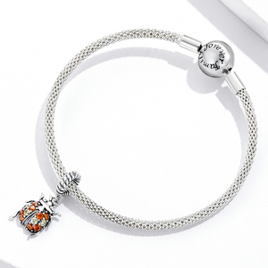 Colgante de Mariquita Delicado de Plata de Ley 925 con Circonita Brillante para Joyería Fina DIY <span class=keywords><strong>en</strong></span> Pulsera o Collar SCC2179 - Product Image 4