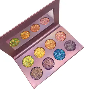 Make-Up Fabrikanten Veganistische Make-Up Private Label Glitter Oogschaduw Make-Up Oogschaduw Palet Glanzend Oog + Schaduw