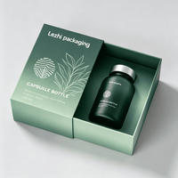 Caja de Cartón de Alta Gama Personalizada para Botellas de Cápsulas, Caja de Regalo de Papel Reciclable para Set de Suplementos Alimenticios en Botellas Cuadradas
