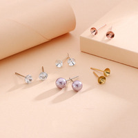 Pendientes de copa cónica baratos al por mayor, pendientes de plata de ley 925, pendientes de perlas, accesorios para hacer