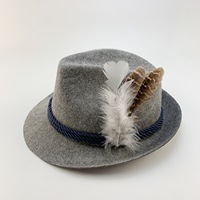 Chapeau de bière Oktoberfest Munich personnalisé en usine, chapeau de performance festif style jazz avec plumes véritables, bonnets de douche