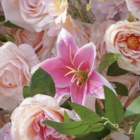Panneau mural floral 2x2M en soie 3D, décoration murale florale pour mariage, décoration intérieure, arrière-plan, boutique, fête, arrangement photo