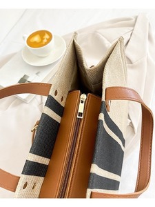 Reusable Pocket Women's Canvas <b>Tote</b> <b>Bag</b> with Custom logo - Product Image 4