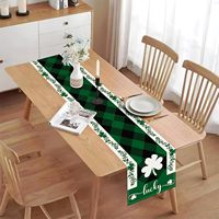 Chemin de table imprimé pour la Saint-Patrick, 13 * 72 pouces, chemin de table vert trèfle porte-bonheur, utilisé pour la décoration de la Saint-Patrick