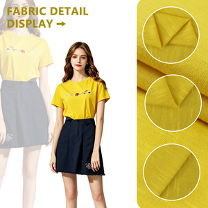 30S Polyester Spandex Slub Knit Fabric 168cm Width 180gsm Stretch Textured For T Shirts Casual Apparel - Product Image 4