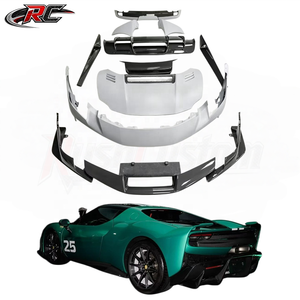 Kit Carrozzeria in Fibra di Carbonio per <span class=keywords><strong>Ferrari</strong></span> 296 Upgrade Speciale Track Edition: Paraurti Anteriore, Minigonne Laterali, Diffusore Posteriore, Spoiler - Montaggio OEM - Product Image 6