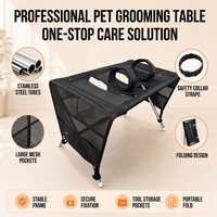 Hamac de toilettage pliable et portable pour animaux de compagnie avec maille respirante et fer forgé anti-rayures et anti-morsures pour chiens de petite/moyenne taille